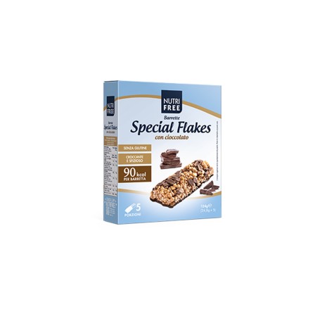 NUTRIFREE Barrette Special Flakes-Cioccolato 124g