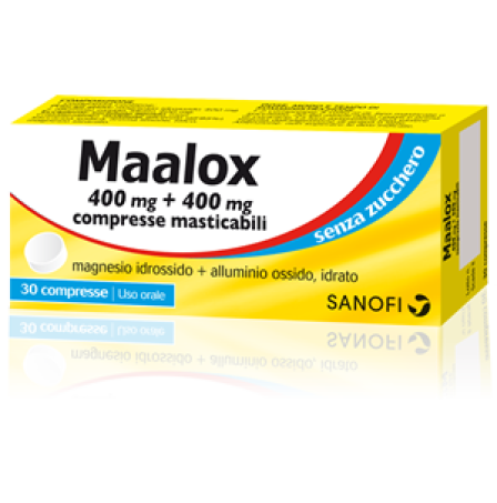 MAALOX S/Z 30CPR MAST400+400MG